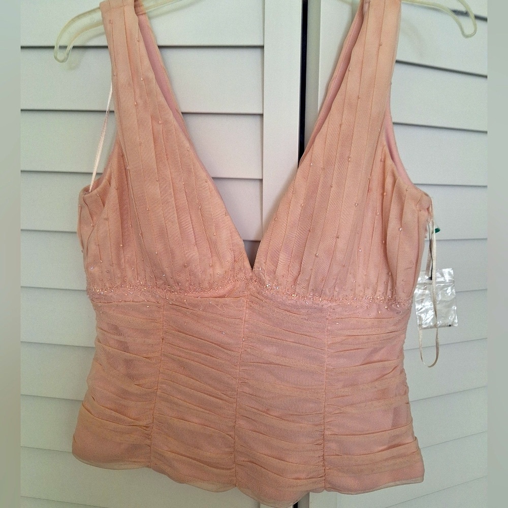 Pink beaded dressy top